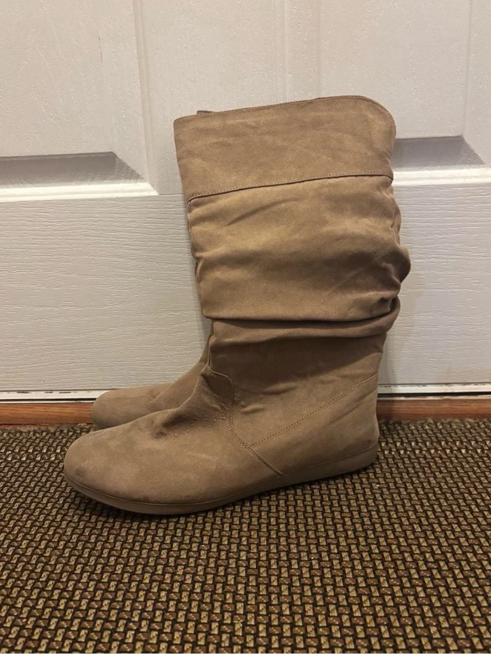 Women's Slouchy Mid-Calf Boots in Taupe